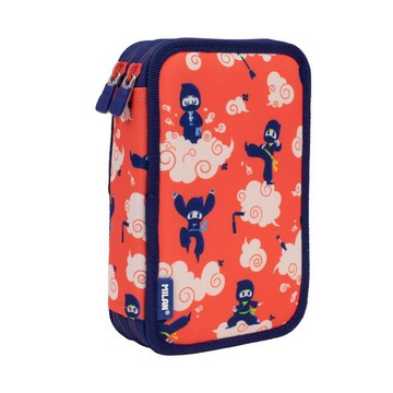 MILAN「雙層式」隨行畫筆袋_功夫忍者 生日禮物 畢業禮物 聖誕禮物 鉛筆盒 兒童 學童 學生 文具禮包