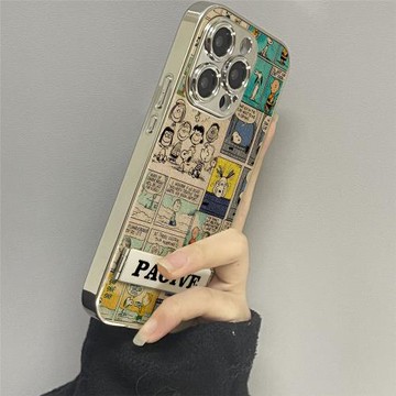 漫畫史努比iphone17promax手機殼新款15小羊皮17pro高級感13全包12防摔14適用蘋果16promax卡通動漫plus女air