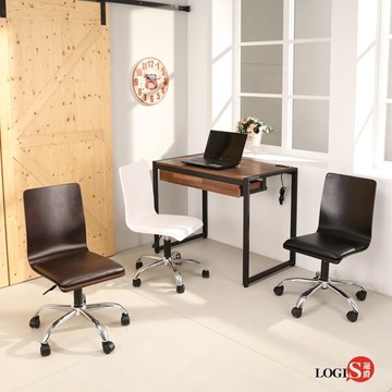 椅子/辦公椅/電腦椅 非凡曲木皮墊事務椅【LOGIS邏爵】【C-020B】