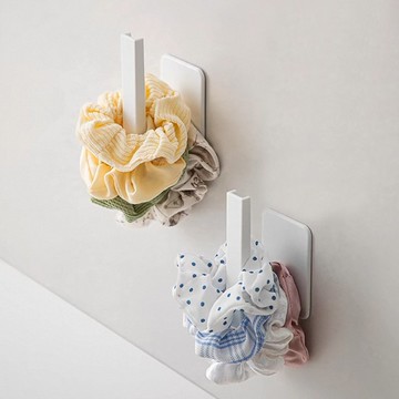 日本霜山 多用途L型免鑽釘無痕式掛勾收納架(2入/包)x3包組