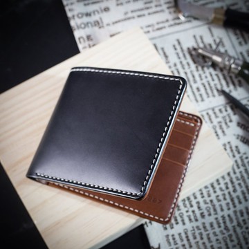 【Mister】客製商品－兩折短夾．義大利植鞣革 刻字