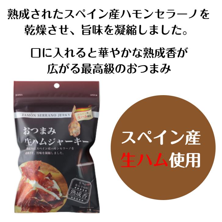 おつまみ 生ハムジャーキー（20ｇ）5袋セット 生ハム ジャーキー スペイン産 ハモンセラーノ 熟成生ハム ハムジャーキー パリパリ ビール ワイン つまみ