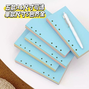 臺灣🚍8H出🉑A6彩色空白內頁內芯 A6perslim A6PW A6FC A6方方子 奇葩本子替芯 OFBE