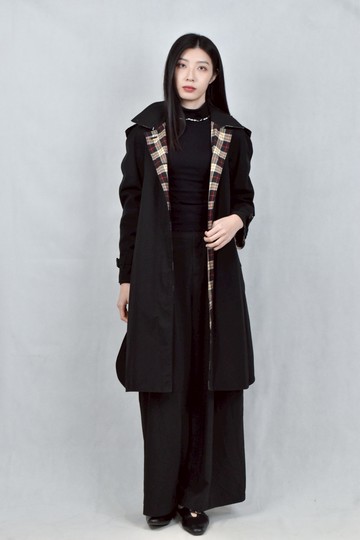 (S) burberry黑色排釦外套