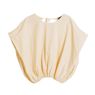 5th STREET｜山形｜女裝｜下擺抽縐寬版短袖T恤｜杏色