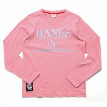 【Hanes女裝】 圓領長袖圖T(共四色)