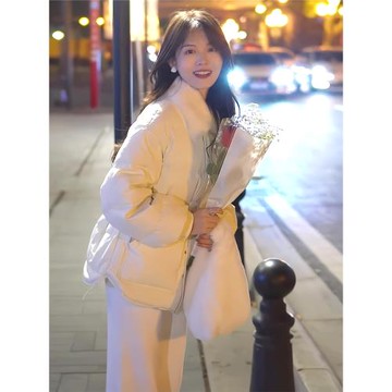 2025冬季新款棉服chic韓版小個子收腰毛領寬松短款百搭羽絨棉服女