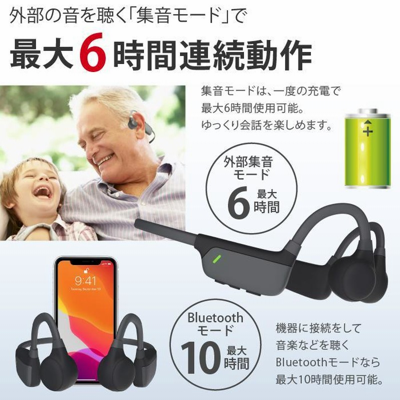 国内正規品）骨伝導 集音器 日本語 ヘッドホン イヤホン 福耳