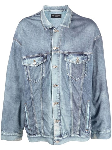 Balenciaga - trompe l'oeil-print denim jacket - men - Cotton - 2 - Blue