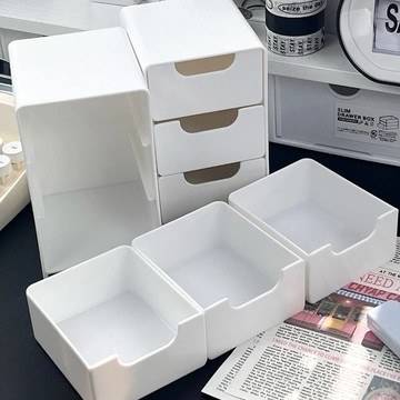 ins風高顏值 三層收納盒 桌面儲物盒 抽屜收納盒 首飾收納盒 辦公收納整理 桌上收納 化妝品收納盒