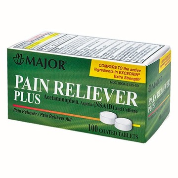 Pain Reliever Plus 100 Coated Tabs by Major Pharmaceuticals