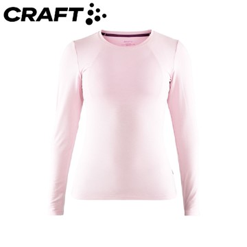 【CRAFT 瑞典 女 輕量保暖長圓領排汗衣《粉紅》】1906583/保暖打底衣/彈性排汗衣/運動上衣