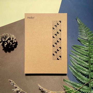 | 黑白花磚系列 - 1 | 手工穿線膠裝筆記本 格紋內頁