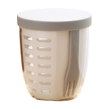 Cooksy 多用途可瀝水保鮮盒 廚房收納盒水果盒 12.5 x 11cm  白色  1個