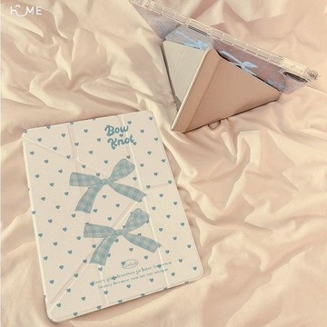 藍色蝴蝶結air7/6/5保護套蘋果ipad10平板殼Y折ipad11寸9/8代防彎