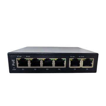 Changyun LW-60620G 4埠 Giga+2埠 RJ-45 10/100/1000Mbps 65W POE Switch供電網路交換器