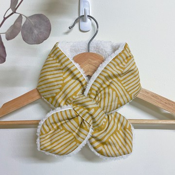 兒童圍巾・固定式・日式直紋款