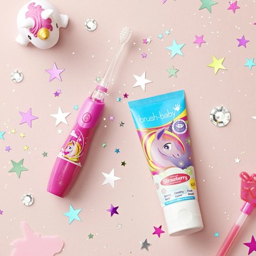 Brush Baby - 兒童木醣醇牙膏-獨角獸 (天然草莓)-3Y+
