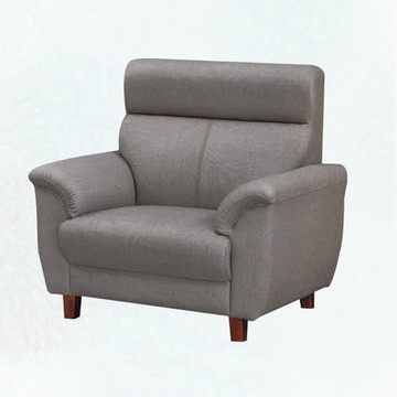 文創集 默可灰耐磨皮革單人座沙發椅-106x86x103cm免組