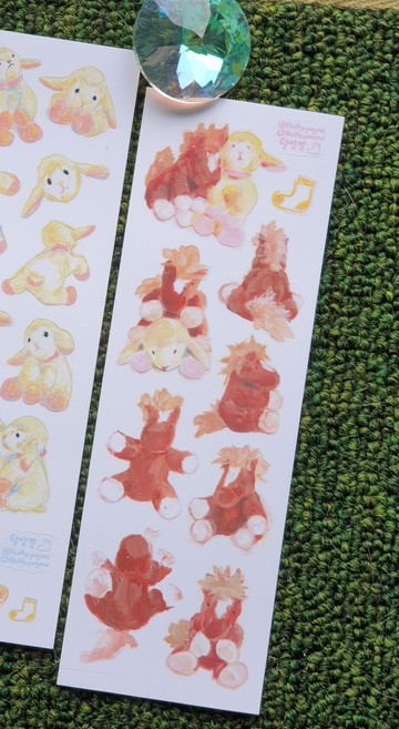 （蓬鬆羊毛）Malmal Horse 貼紙與明信片組