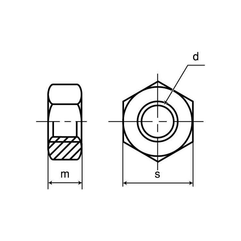 S45C(H) 六角ナット 1種 M12 P=1.75 焼き入れ品