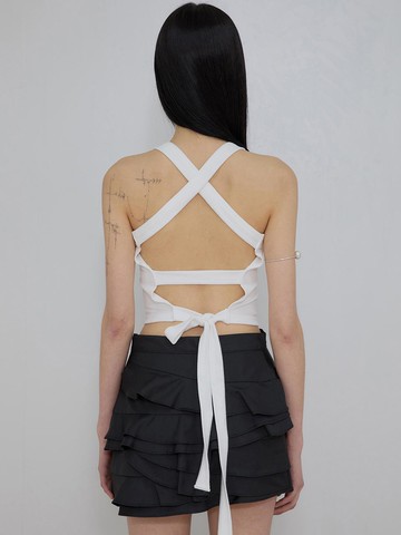 Backless Strap Sleeveless Tank & Cami [WHITE] (FL-162)