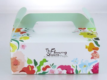 【嚴選SHOP】花開季節 手提餐盒(大) 外帶提盒 蛋糕盒 包裝盒 餅乾糖果紙盒 禮品包裝袋 西點盒 大紙盒【C136】