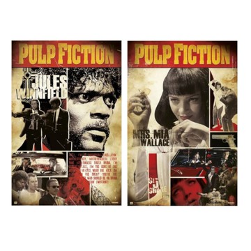 *【黑色追緝令】PULP FICTION 進口海報-山謬傑克森/鄔瑪·舒曼