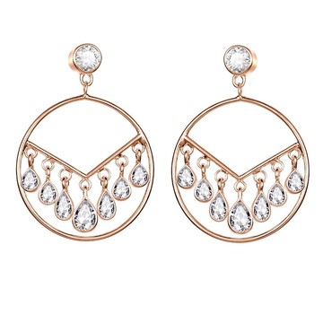 層疊V型美鑽耳環 (共2色)