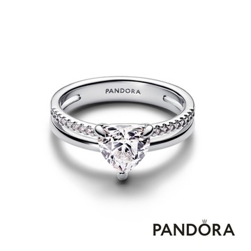 【Pandora官方直營】雙層愛心戒指