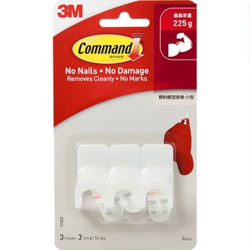 3M無痕輕型掛鉤小型-3入