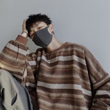 復古條紋衛衣男春季潮流百搭寬松針織上衣韓版潮牌慵懶風毛衣外套