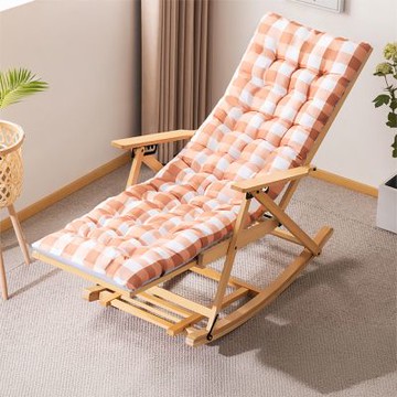 Happylife 楠竹折疊搖椅 附加厚棉墊 Y12394