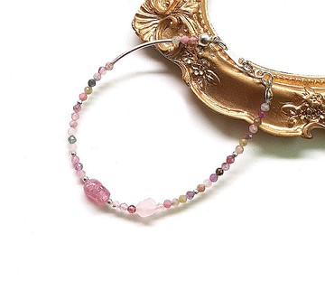 開運祈福貔貅系列-彩色碧璽x粉色摩根石x粉碧璽貔貅925純銀手鍊