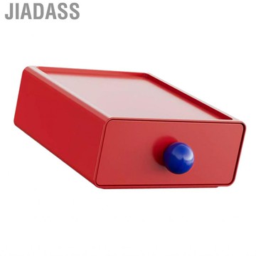 jiadass Zerodis 辦公桌抽屜收納盒大容量儲物盒帶滑動可堆疊塑料文具化妝品 (奶油白色)