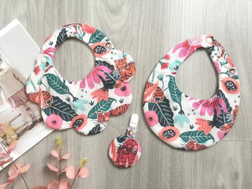 香噴噴大花虎 圍兜兜 口水巾 雙兜組