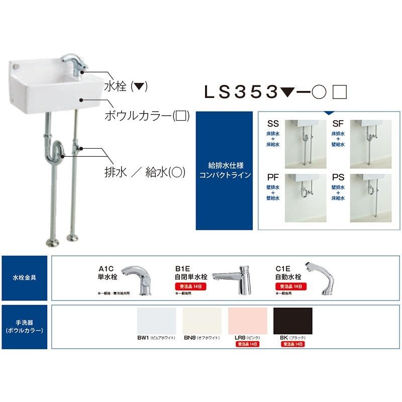 Ю####ジャニス/Janis【LS353A1C-SS】トイレ手洗 コンパクトラインセット 床排水 床給水 単水栓 通販  LINEポイント最大0.5%GET LINEショッピング