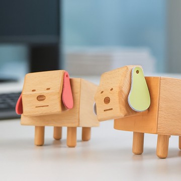 發票盒－好運汪汪原木收納盒・全實木療癒小物