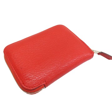 HERMES 愛馬仕 紅色 山羊皮 拉練零錢包 A刻 【二手名牌BRAND OFF】