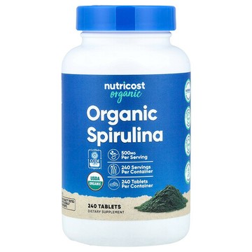 Nutricost, 有機螺旋藻，500 毫克，240 片