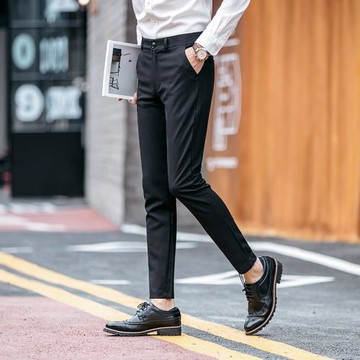 夏季男士休閑褲四面彈力男工裝褲子韓版商務長褲薄款免燙少爺服裝