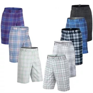 歐美高爾夫男裝格子短褲速干透氣寬松版型