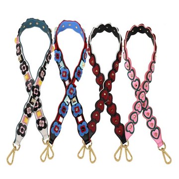 新款strap you肩帶 鉚釘撞色單肩帶花朵百搭女士包肩帶雙面包帶