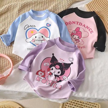 mori🎀mori【庫洛米上衣】女童圓領打底衫寶寶秋冬韓版內搭長袖秋衣