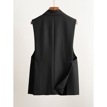 黑色設計感西裝馬甲女坎肩2025春裝新款時尚休閑寬松洋氣馬夾背心