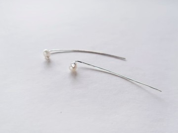 獨家 925純銀 迷你珍珠荳苗 耳環或耳夾 一對 免費送禮包裝