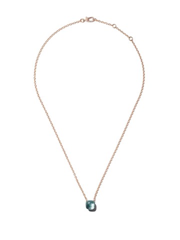Pomellato - 18kt rose & white gold Nudo light blue topaz pendant necklace - women - 18kt Rose Gold/18kt White Gold/Blue Topaz - 42 - Pink