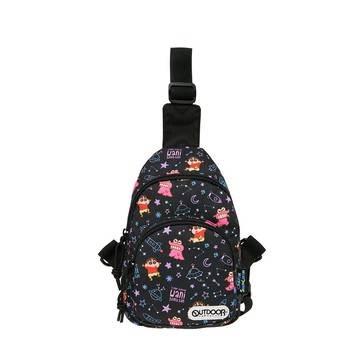 【OUTDOOR】Crayon Shinchan蠟筆小新鱷魚阿山單肩包-黑色 ODCS24H02BK