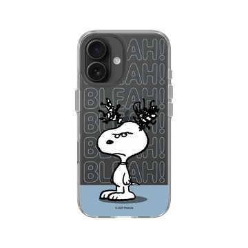 iPhone 16 Clear Case（相機按鈕） 透明 - 史努比 Snoopy - 不開心