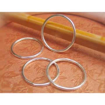 特價999純銀戒指女足銀手工光圓圈戒指男女尾戒細銀戒指agete風格